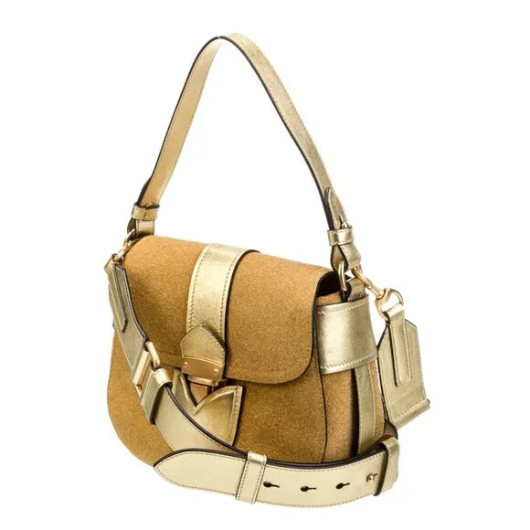 MOSCHINO Suede and Leather Two Way Bag EUC - Picture 2 of 4